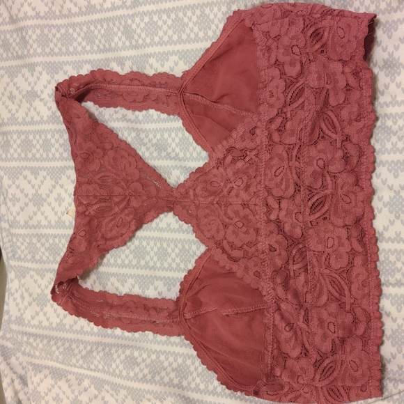 Free People, 3 pairs of lace bralettes, size S, in pink, blue, orange. Like new - Picture 10 of 10